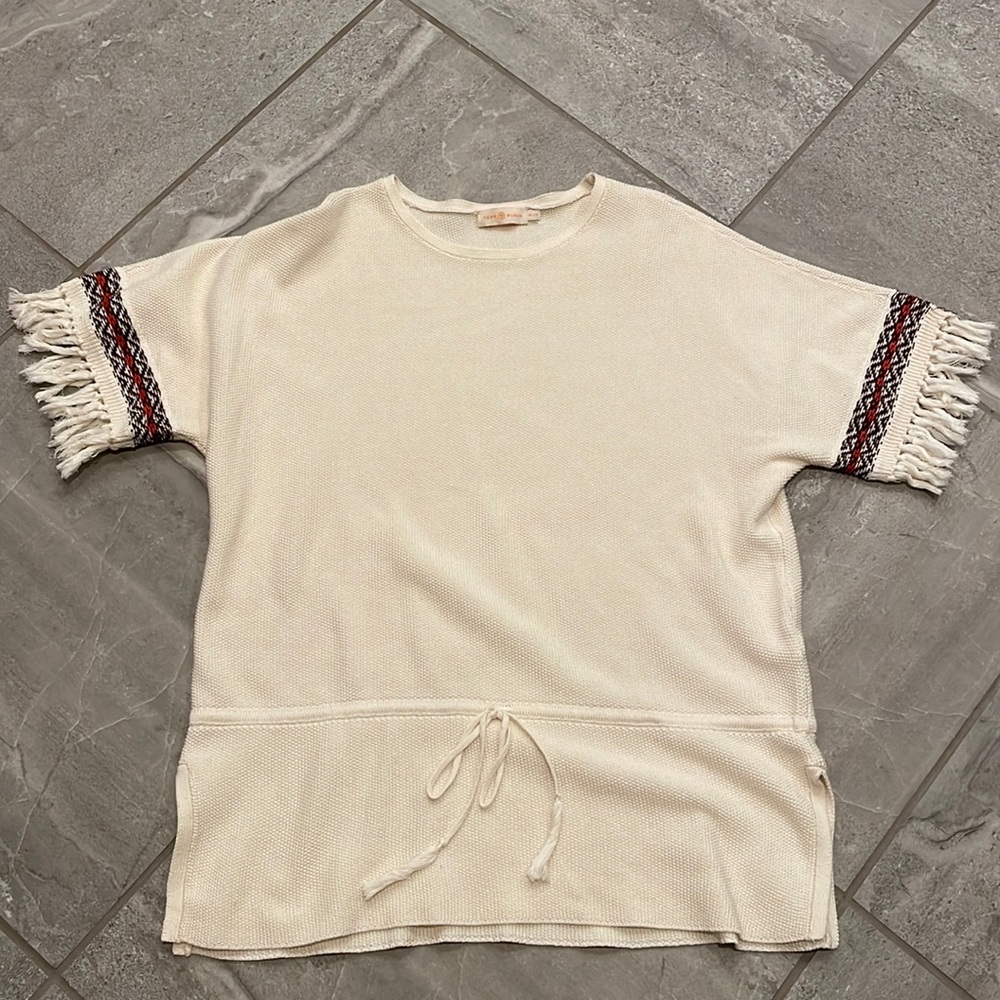EUC Cream Fringe Tory Burch Sweater